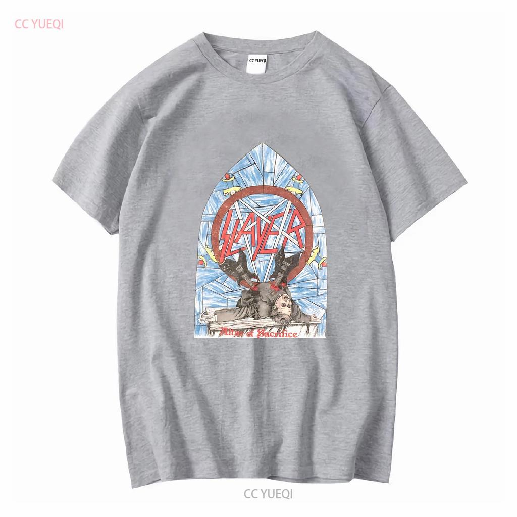 Unisexs Slayer Alter Of Sacrifice T Shirt Large White Vintage Washed Streetwear Graphic Comfortable Versatile Slightly Homme