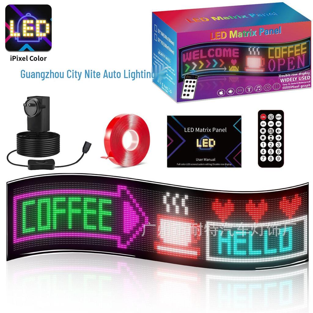 Ultra-Thin USB LED Car Advertising Screen: Full Color, Flexible, Dual-Row Scrolling Display