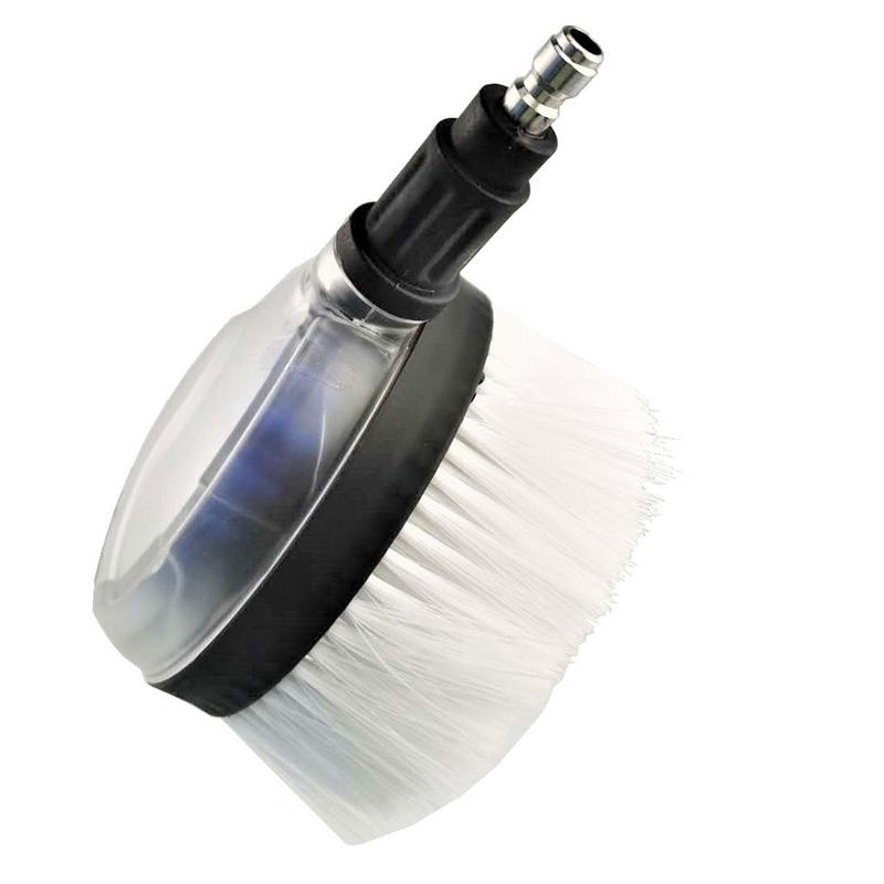 High Pressure Water Gun Rotary Brush Automatic Rotary 1/4 Quick Connect Cleaning Round Brush Vehicle Cleaning Rotating Brush