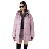 Jinyujie Women's Mid-length Hooded 90% Duck Down Puffer Jacket