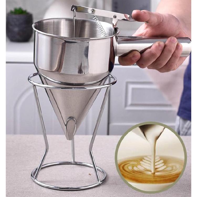 Waffle Batter Dispenser Pancake Maker Cooking Tool Funnel Dispenser with Rack