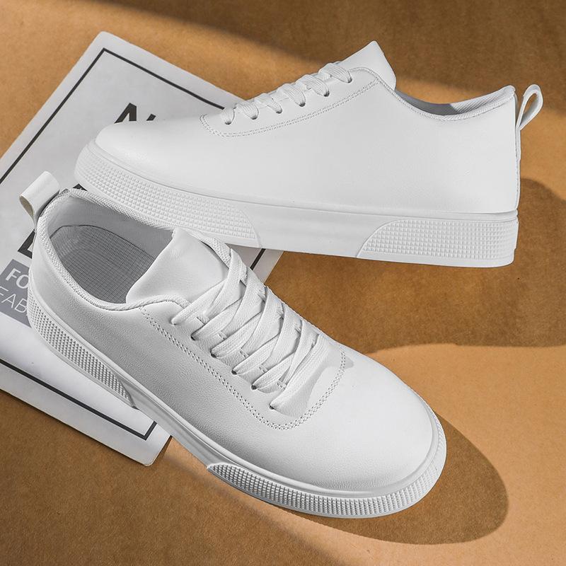 Man Shoes Fashion Street Skateboard Shoes Lightweight Pu Leather Casual Shoe Men's Sneakers Lace Up Tenis Training Shoes for Men
