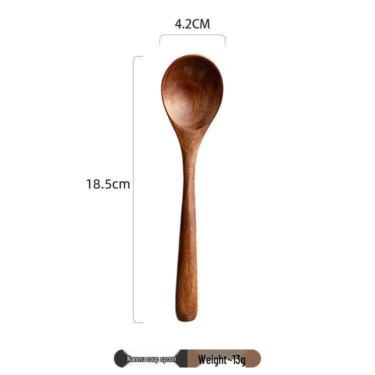 

Japanese Solid Wood Soup and Rice Spoon - Long-Handled Small Wooden Ladle