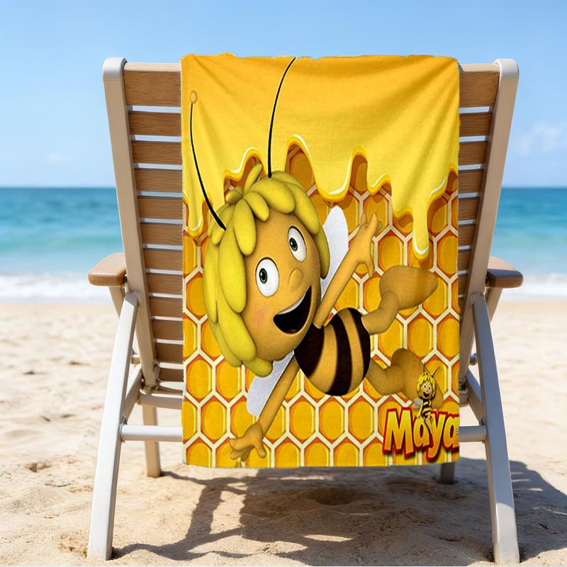 Ultra-Soft Beach Towel with Maya the Bee Theme,Ideal for Pool - Camping, Diving - Perfect Travel Essential, Vibrant Beach Towel.