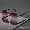New Box Frameless Men's Sunglasses Metal Fashion Sunglasses Women's European and American UV Protection Advanced Sense
