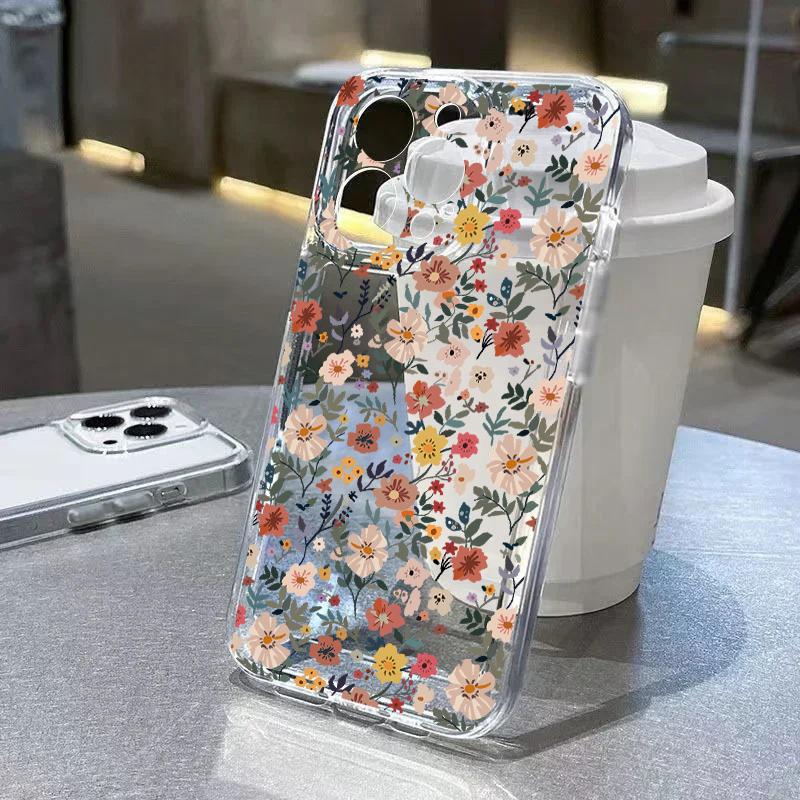 Pink Lily Flower Case For Redmi Note 15 Pro 14 4G 13 5G 12 Plus MAX 11 Pro 12S 11S A5 A3 15C 13C 14C Y2K Soft Clear Cover
