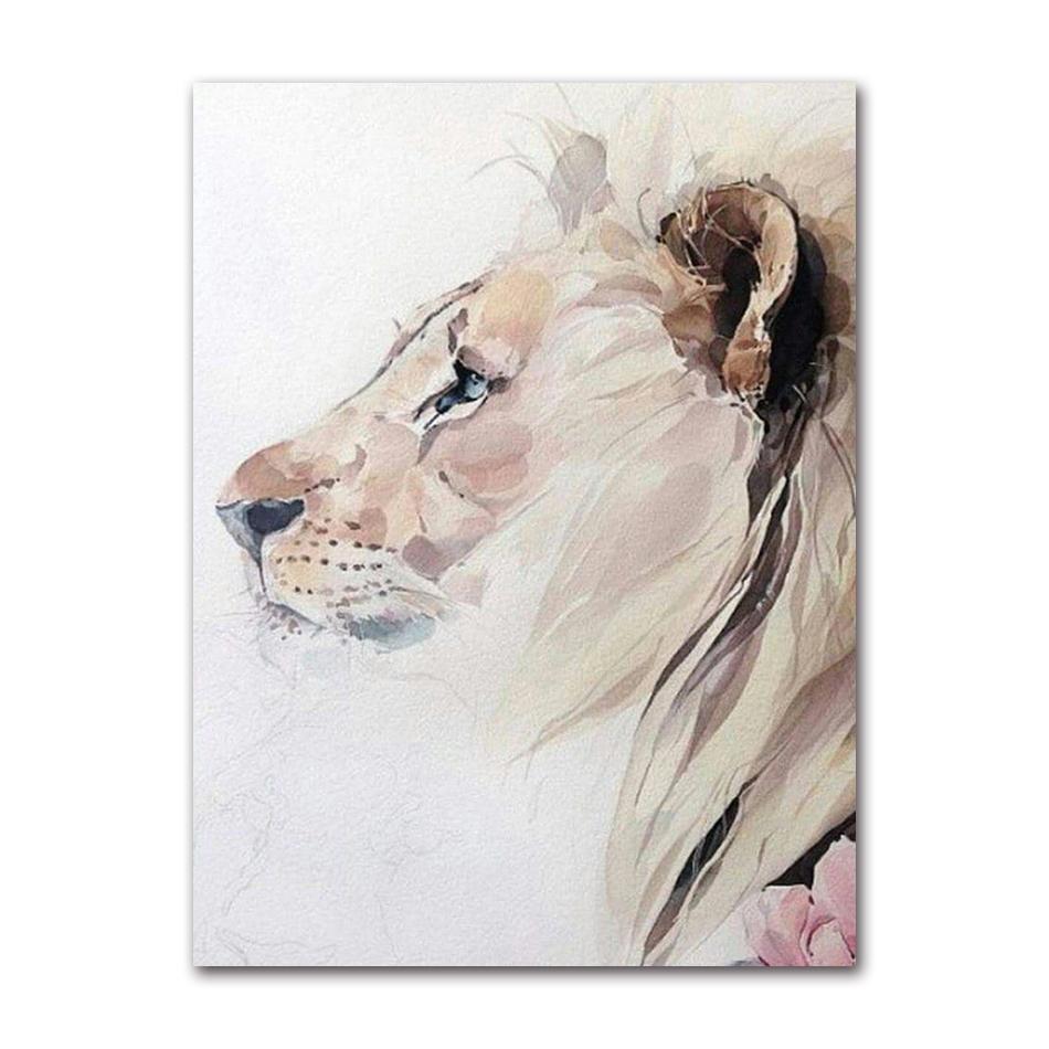 Modern Animal Wall Art Poster Loving Lion Family Canvas Painting Print for Living Room Picture Home Wall Decoration Cuadros
