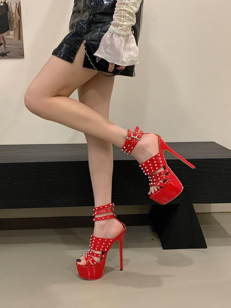 Shoes for Woman Luxury 16cm Super High Heels Fashion Waterproof Willow Nails Model Catwalk Shoe Women Banquet High-heeled Sandal