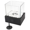 Bio fireplace, free-standing bio fireplace for the terrace, glass table, garden, standing