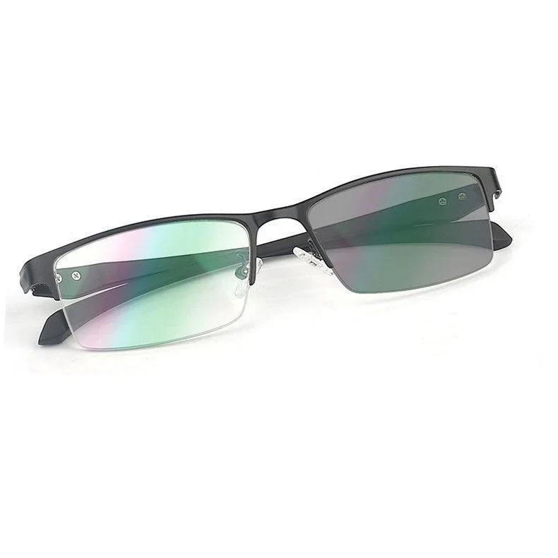 Smart Photochromic Myopia Glasses Men's Half Frame Color Changing Eyewear 0 To -4 0 Degree For Outdoor