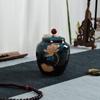 Tarro de Té Cerámico Tradicional Chino Vintage Contenedor de Almacenamiento de Alimentos Porcelana con Tapa Olla Sellada Suministros para el Hogar