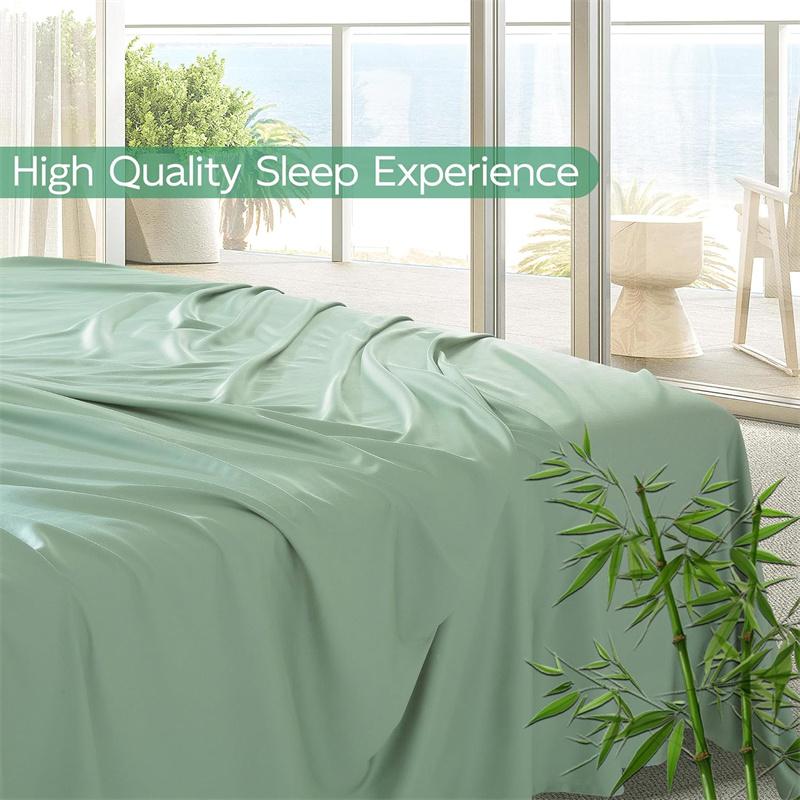 Reines Bambus Bettwäsche Set 4/6 Teile Luxus 100% Bio Bambus Bettwäsche Set Glatt Weich Spannbettlaken Oberlaken Kissenbezug Seidig