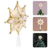 Christmas Tree Topper Lighted LED Decoration Lights Five-pointed Star Treetop Ornament