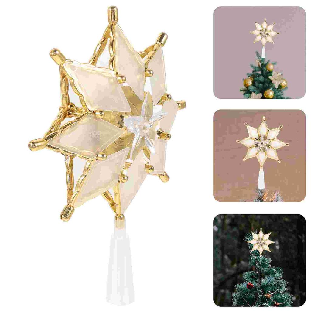 Christmas Tree Topper Lighted LED Decoration Lights Five-pointed Star Treetop Ornament