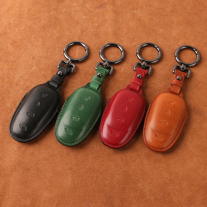 Premium Cowhide Genuine Leather Key Case for L9 Model - Ideal Car Key Protector
