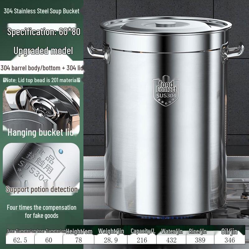 Yuzhuxun Commercial 304 Stainless Steel Soup Pot with Lid