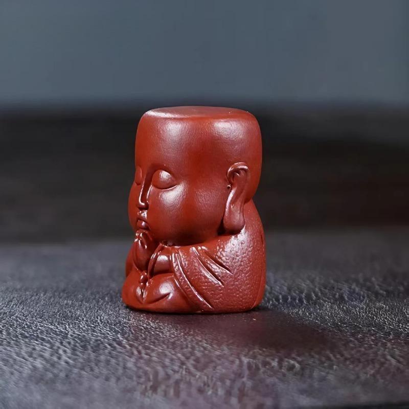 Yixing Purple Clay Maitreya Buddha Tea Pet Tea Sculpture Tea Figurine Play Toys Lid Stand Zisha Statue Ornaments Supplies Gift