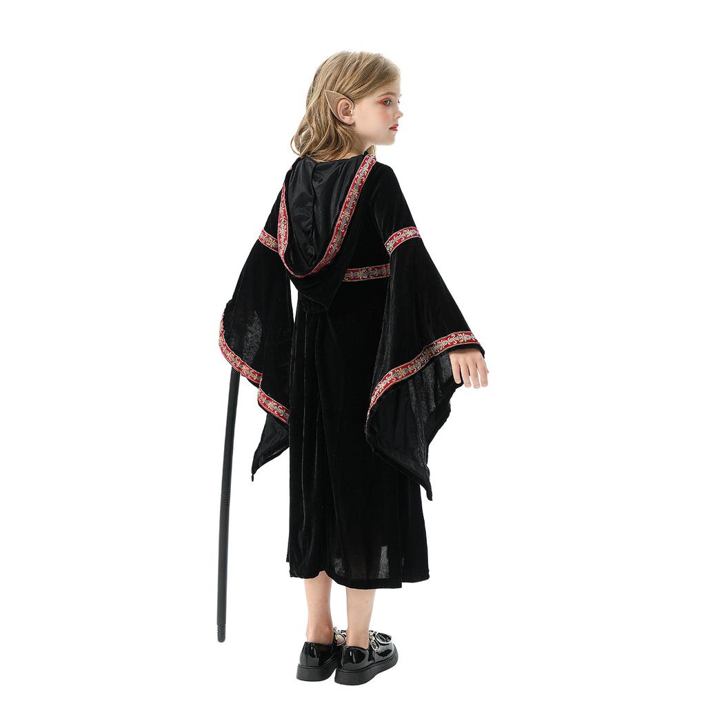 Halloween Children's Costume Vintage Court Children's Costume Witch Little Red Riding Hood Medieval Renaissance Dress