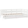 VidaXL Day Bed and Drawers Without Mattress White 90x200 Cm Solid Wood 3302115