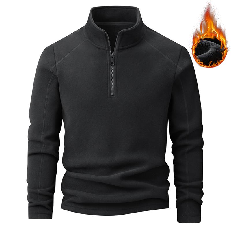 

Autumn and Winter Leisure Sports Stand Collar Wool Undershirt for Men Loose Comfortable Plus Size Hoodie L чёрный