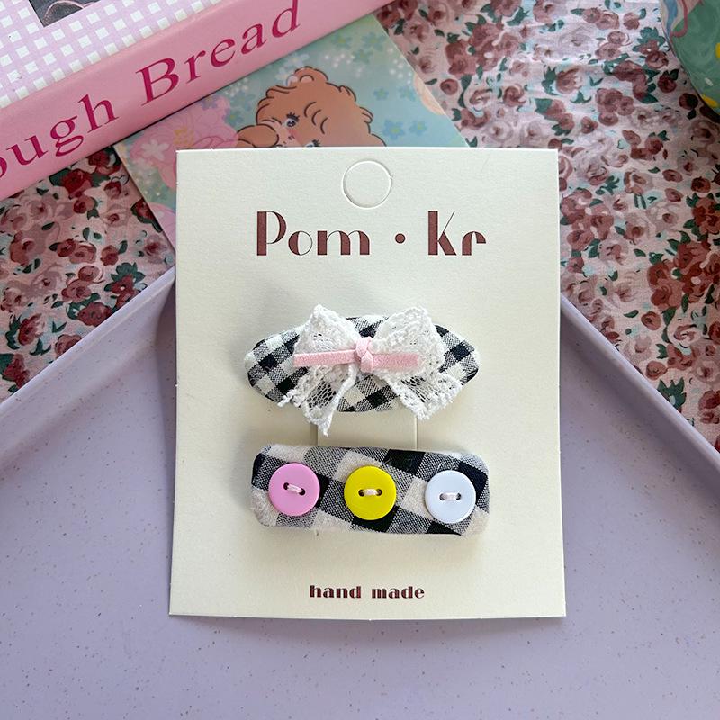 Plaid Bow Flower Hair Clip for Kids