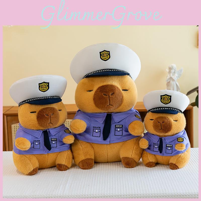 Capybara Cartoon Police Plush Toy Stuffed Animal Doll Decorations Kids Gift