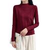 Women's Half Turtleneck Sweater Loose Slimming Long Sleeve Plaid Knitted Bottoming Shirt