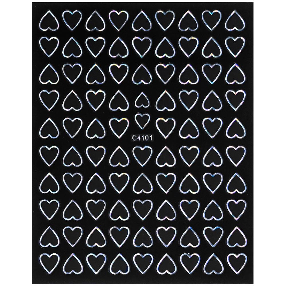 Hollow Love Nail Art Sticker Solid Color Simple Love Valentine'S Day Ladies Nail Decoration Sticker