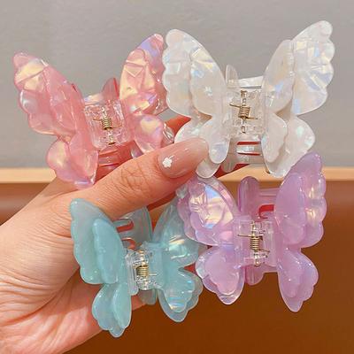 Nowy Klips do Włosów Motyl z Octanu Wróżki Damski Elegancki Kolorowy Kok Klipsy Rekinowe Spinki Krabowe Dla Kobiet Dziewczyn Akcesoria do Włosów