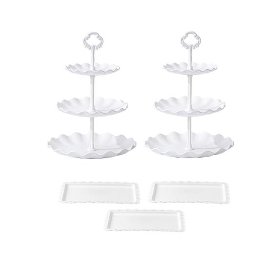 3-Tier Cupcake Stands with Dessert Trays Table Display Candy Cake Tiered Tray Treats Favors Serving Trays for Tea Party Wedding Baby Shower