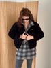 Double Hips Dual Fleece Miniskirt (Check)