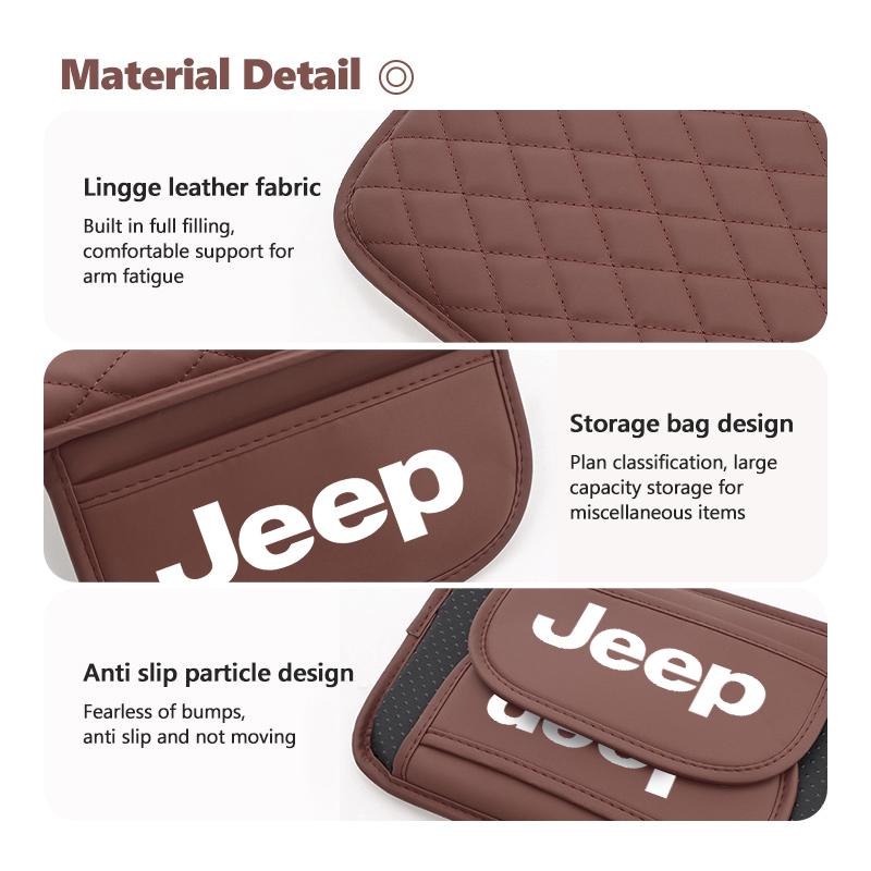 Car Center Console Armrest Pad Leather Handrail Box Protective Cover For Jeep Grand Cherokee Patriot Renegade Compass Wrangler