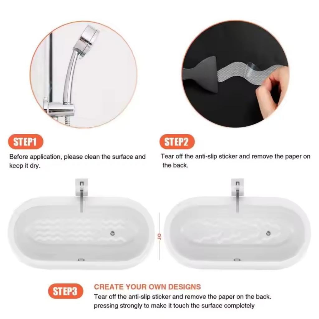 6-24PCS Transparent Anti-Slip Stickers For Bathroom Floor And Shower - Bathtub Floor Safety Anti-Slip Strips