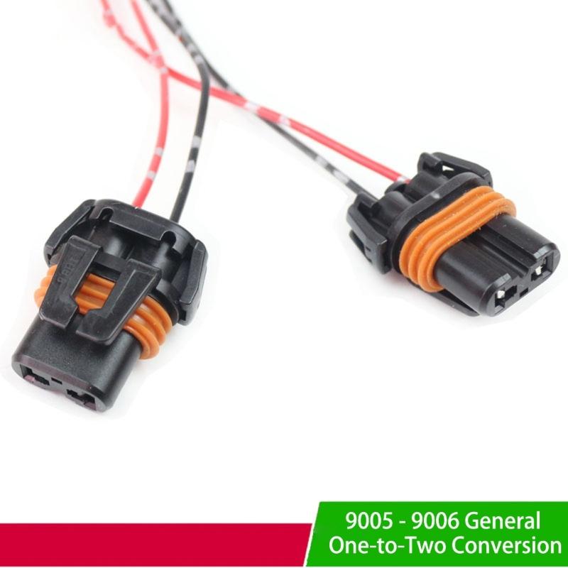 9005 9006 HB3 HB4 Female Adapter Double Bulb Plug And Play Wiring Harness For Easy Vehicle Lighting Upgrade