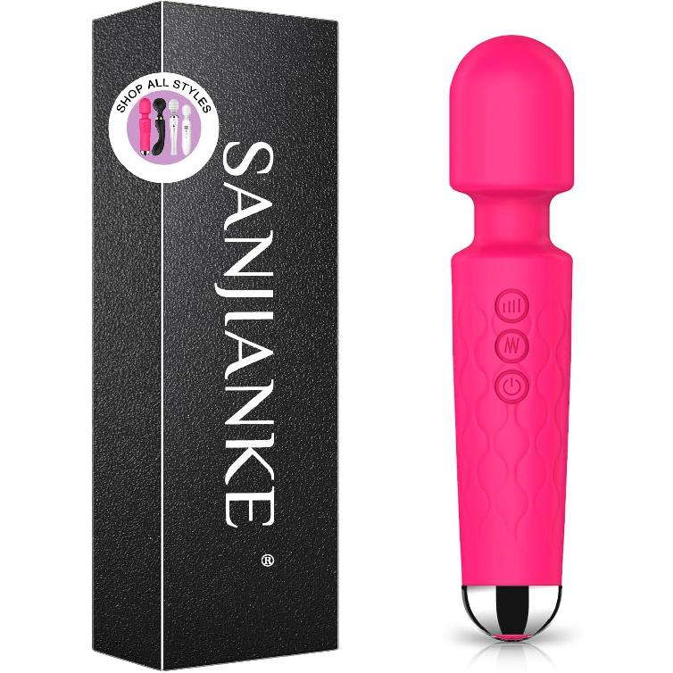 Vibrator Wand,Adult Sex toy Wand, G Spot Dildo, Clit Vibrator, Sex Vibrators,Clitoris Stimulation,with 8 Speeds & 20 Patterns, Quiet,Fully Waterproof