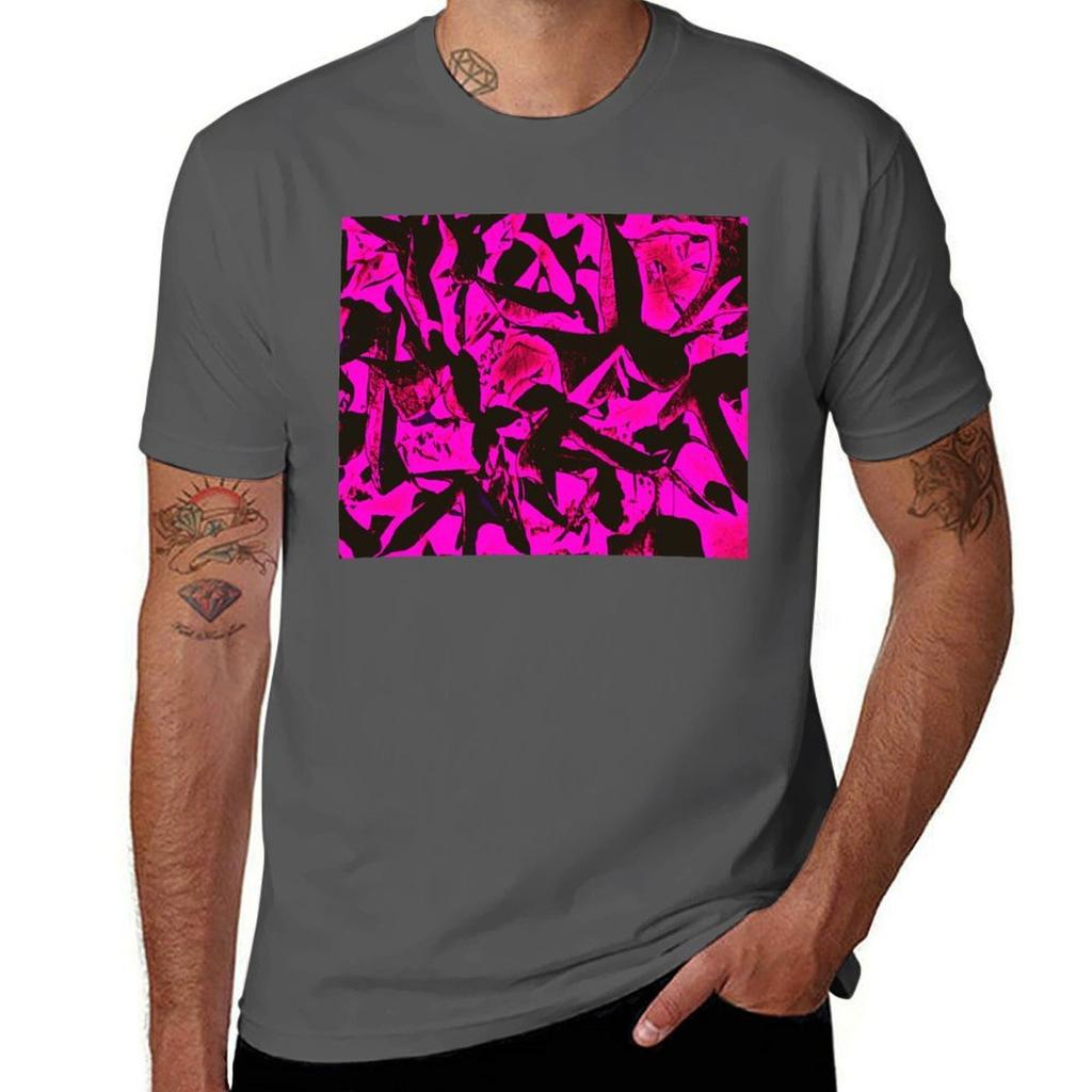 Neon Pink and Black dancing by Iritof TShirt Vintage Style Printed Top