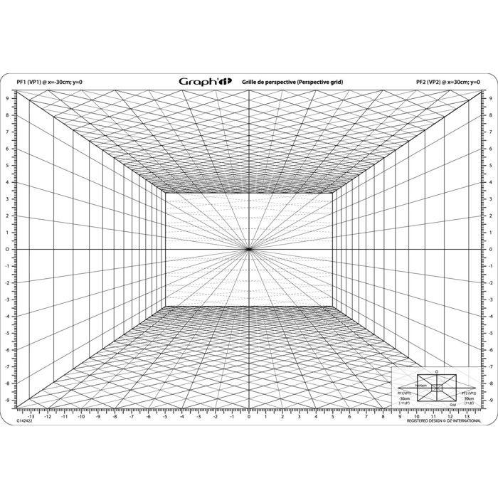 Grille de perspective - Graph'i - Modèle C - A4 - Plastique - Intérieur