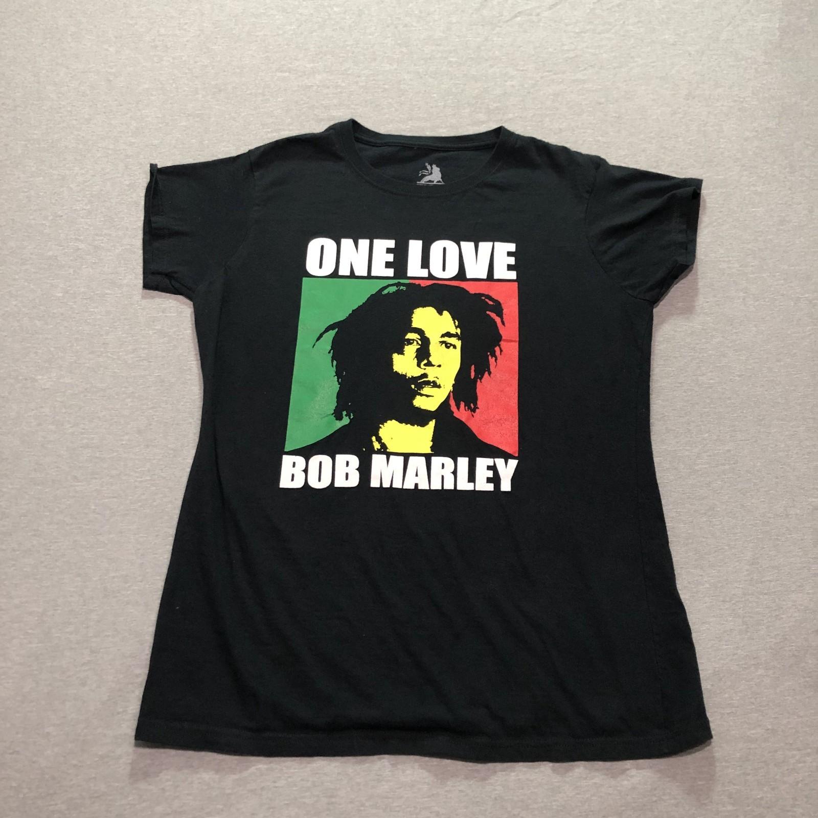 Zion Rootswear Bob Marley T Shirt Women XL One Love Reggae Music Rasta Black Tee S