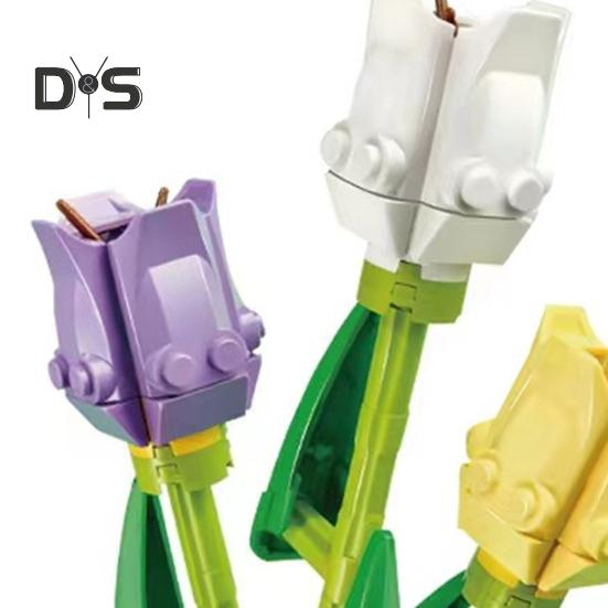 Feine Verarbeitung: Montieren Sie gefälschte Blumen, Anti-Fall-Fancy-Bausteine, Blumenstrauß, Rose