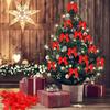 12pcs Flocking Christmas Bow Mini Christmas Decorations Red Xmas Tree Ornaments  Home Decoration