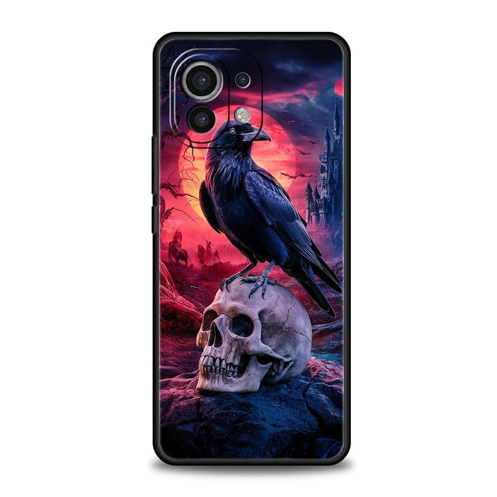 Black Raven Phone Case Cover for Xiaomi Mi 17 15 14 13 12 11 Ultra 15T 14T 13T 12T 11T Pro Lite 5G Soft TPU Shell Fundas Capas