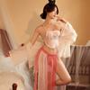 Classical Belly Pocket Chiffon Perspective Uniform Temptation Sex Suit Hot Pure Desire Light Yarn Antique Embroidery Sex Pajamas