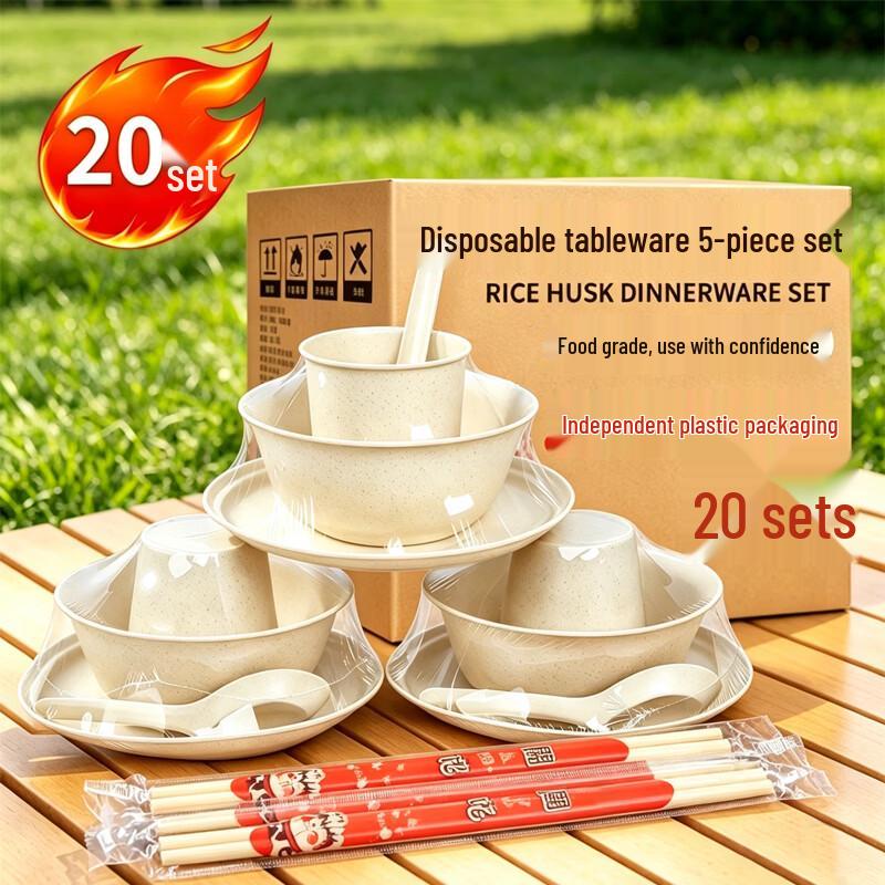 Individually Wrapped Disposable Picnic Tableware