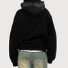 ZYLLO Vintage Washed Zip Hoodie Y2K Jacke Rock Hip Hop Patchwork Oversized Hoodie Sweatshirt Langarm Tops