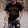 Camiseta vintage para motocicleta, camiseta masculina com estampa 3d de carro, manga curta, roupas masculinas de verão, blusa casual, tops clássicos de bicicleta