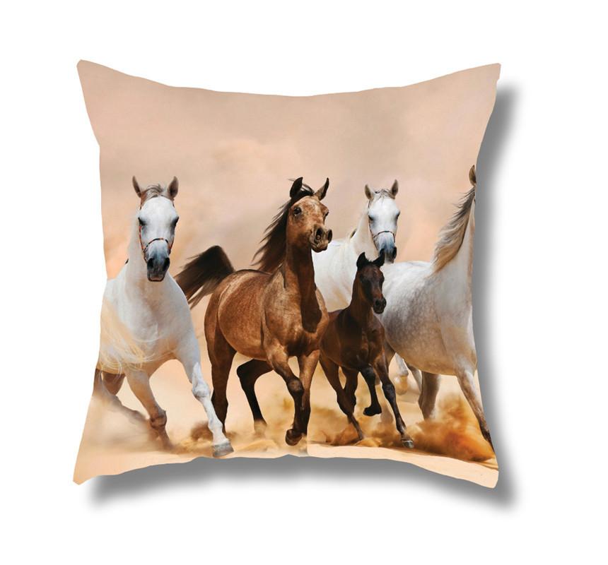 Poszewka na poduszkę 45x45cm Z nadrukiem Koń Dekoracja domu Poszewka na poduszkę Samochód Sofa