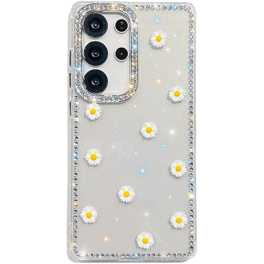 Samsung S26 Ultra Bling Diamond Phone Case - Creative Chamomile A57 Glitter Luxury Design