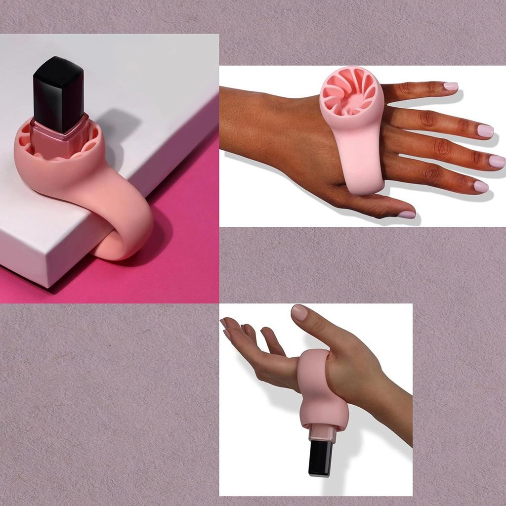 Nail Polish Bottle Holder Base Adjustable Wearable Manicure Tools Portable Silicone Stand Holder