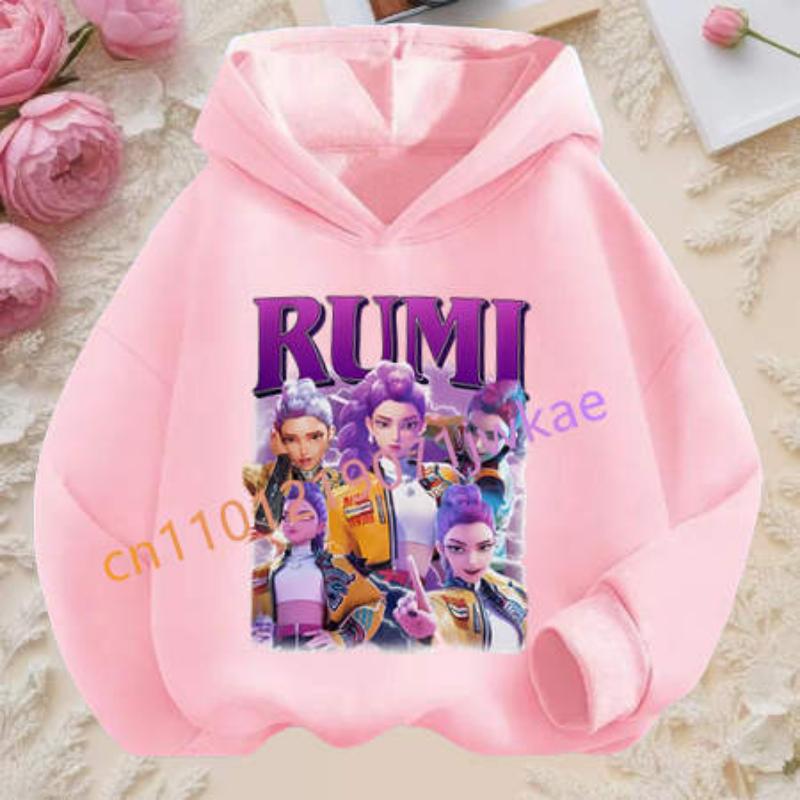 Movie New Kids K-Pop Demon Hunters Hooded Tops Toddler Girl Clothes KPop Demon Hunters Hoodie Girls Fashion Casual Sweatshirt