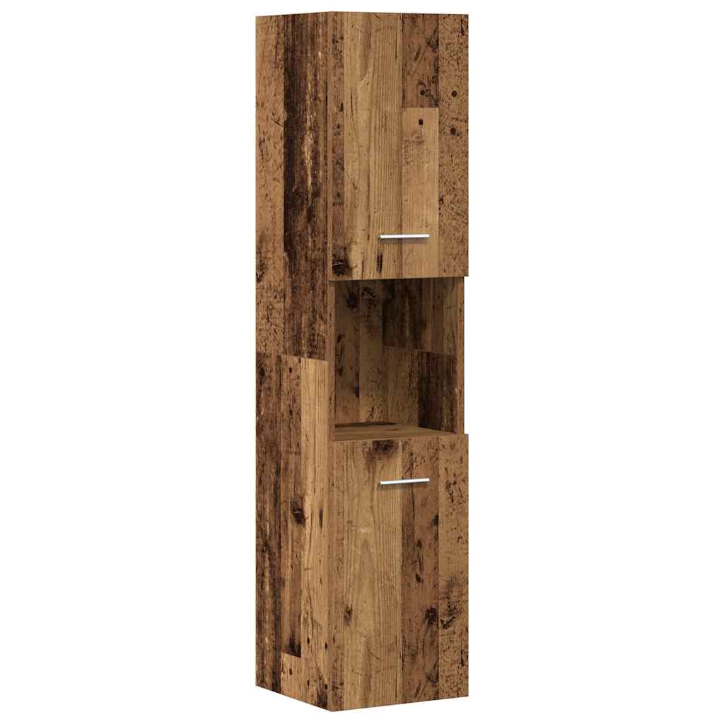 3 Piece Bathroom Furniture Set Rustic Wood Look Particleboard